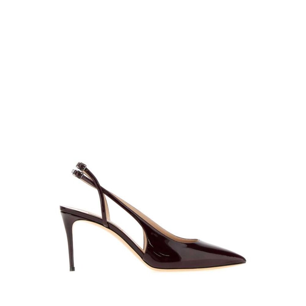 Casadei Women Burgundy Leather Chanel Pumps